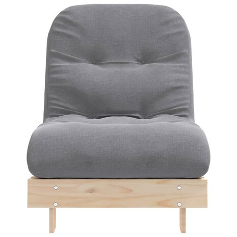 Futon slaapbank met matras 70x206x11 cm massief grenenhout