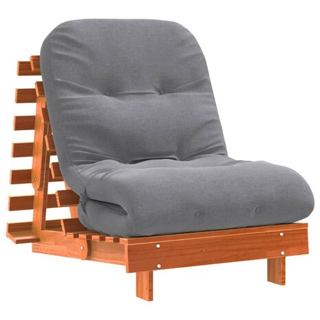Futon slaapbank met matras 70x206x11 cm grenenhout wasbruin