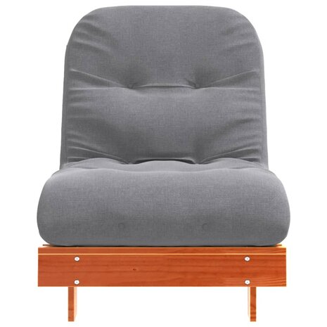Futon slaapbank met matras 70x206x11 cm grenenhout wasbruin