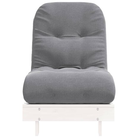 Futon slaapbank met matras 60x206x11 cm massief grenenhout wit