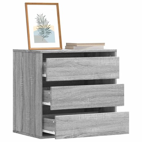 Ladekast 60x41x58 cm bewerkt hout grijs sonoma eikenkleurig