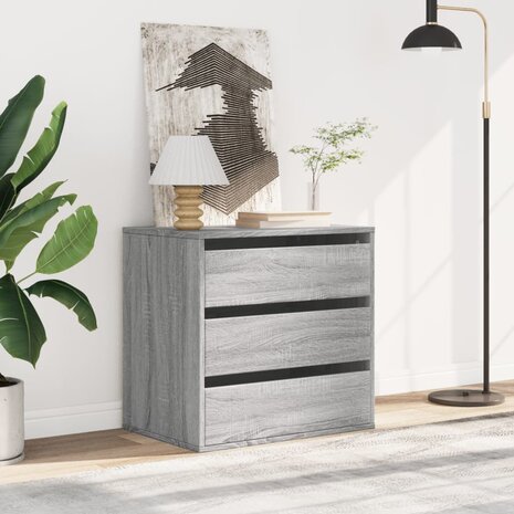 Ladekast 60x41x58 cm bewerkt hout grijs sonoma eikenkleurig