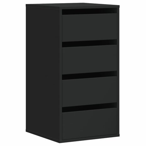 Ladekast 40x41x76 cm bewerkt hout zwart