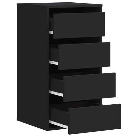 Ladekast 40x41x76 cm bewerkt hout zwart