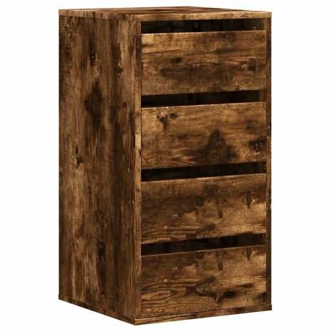 Ladekast 40x41x76 cm bewerkt hout gerookt eikenkleurig