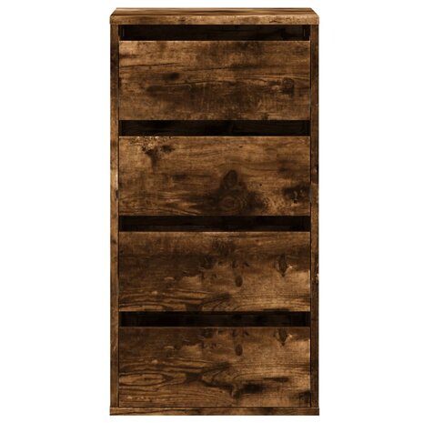 Ladekast 40x41x76 cm bewerkt hout gerookt eikenkleurig
