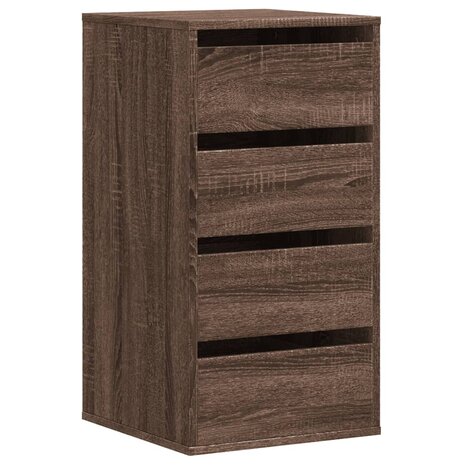 Ladekast 40x41x76 cm bewerkt hout bruin eikenkleurig