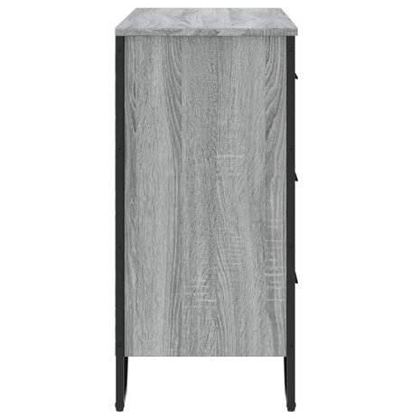 Ladekast 91x35,5x74,5 cm bewerkt hout grijs sonoma eikenkleurig