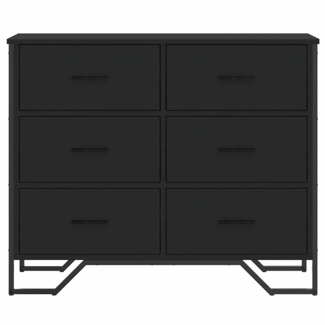 Ladekast 91x35,5x74,5 cm bewerkt hout zwart