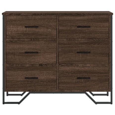 Ladekast 91x35,5x74,5 cm bewerkt hout bruin eikenkleurig