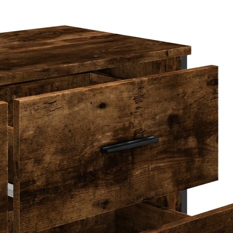 Ladekast 91x35,5x74,5 cm bewerkt hout gerookt eikenkleurig