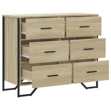 Ladekast 91x35,5x74,5 cm bewerkt hout sonoma eikenkleurig