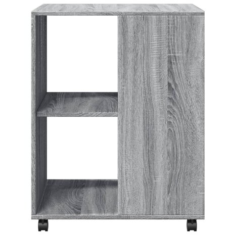 Bijzettafel met wieltjes 55x60x78 cm hout grijs sonoma eiken