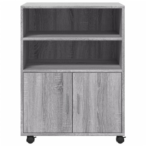 Rolkast 60x48x81 cm bewerkt hout grijs sonoma eikenkleurig