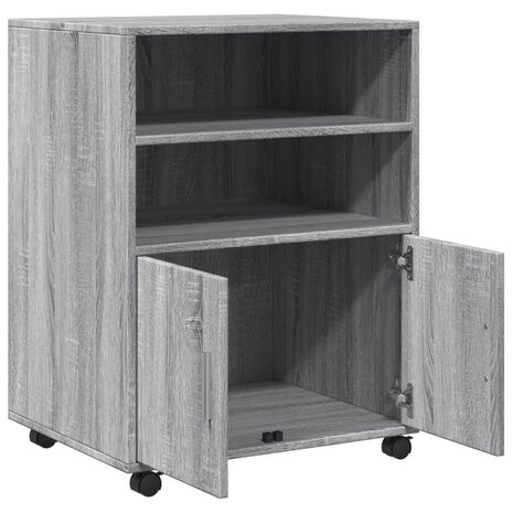 Rolkast 60x48x81 cm bewerkt hout grijs sonoma eikenkleurig