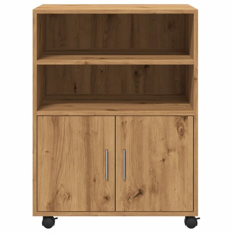 Rolkast 60x48x81 cm bewerkt hout artisanaal eikenkleurig