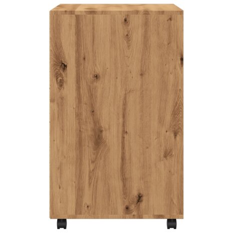 Rolkast 60x48x81 cm bewerkt hout artisanaal eikenkleurig