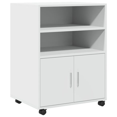 Rolkast 60x48x81 cm bewerkt hout wit