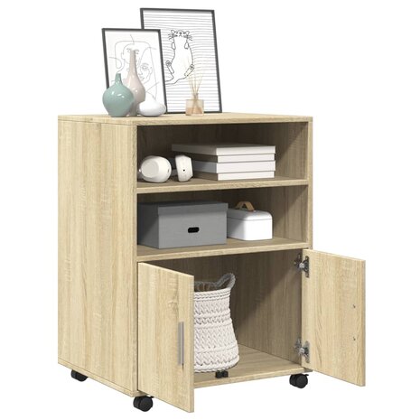 Rolkast 60x48x81 cm bewerkt hout sonoma eikenkleurig