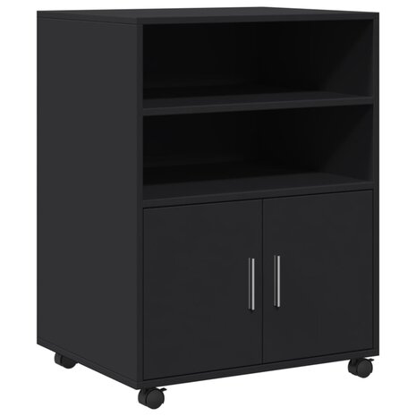 Rolkast 60x48x81 cm bewerkt hout zwart