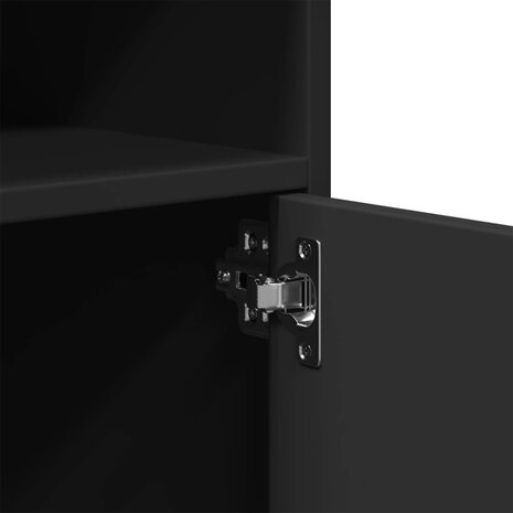 Rolkast 60x48x81 cm bewerkt hout zwart