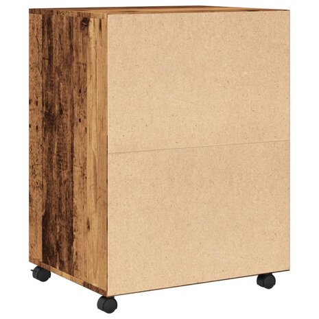 Rolkast 60x48x81 cm bewerkt hout oud houtkleurig