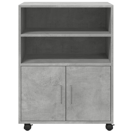 Rolkast 60x48x81 cm bewerkt hout betongrijs
