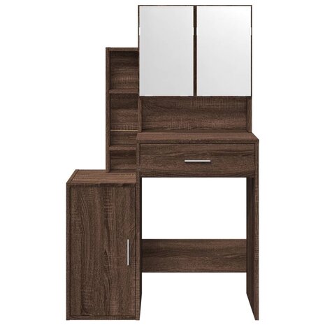 Kaptafel met kastje 80x35x132 cm bruin eikenkleur