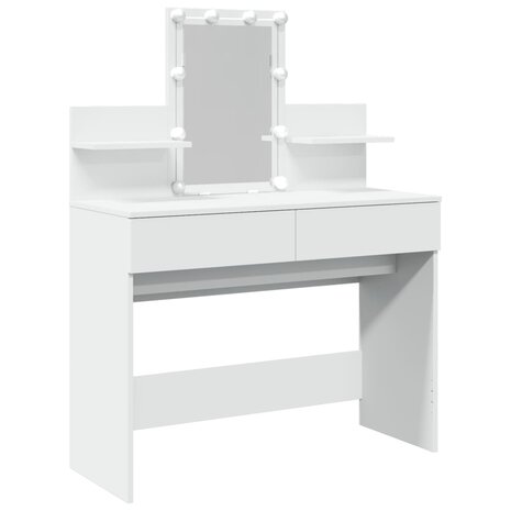 Kaptafel met LED-verlichting 100x40x130 cm wit