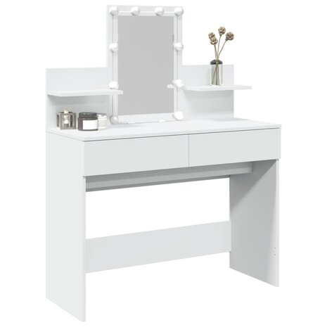 Kaptafel met LED-verlichting 100x40x130 cm wit
