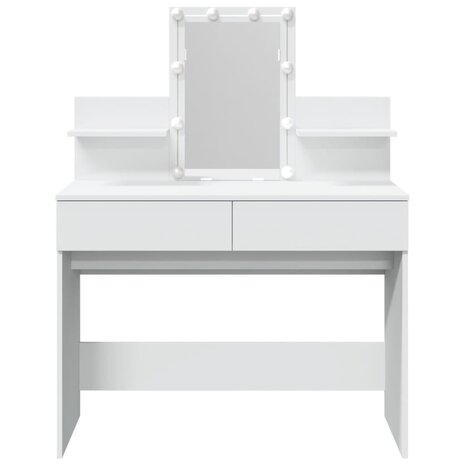 Kaptafel met LED-verlichting 100x40x130 cm wit