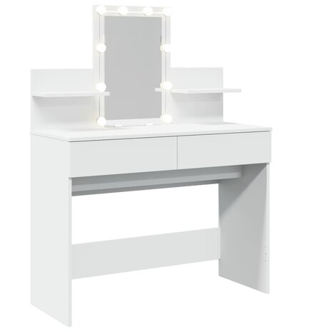 Kaptafel met LED-verlichting 100x40x130 cm wit