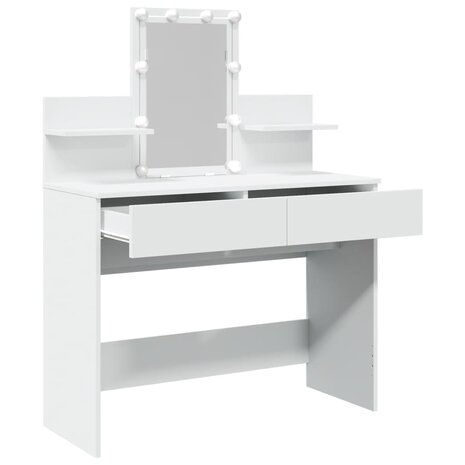 Kaptafel met LED-verlichting 100x40x130 cm wit