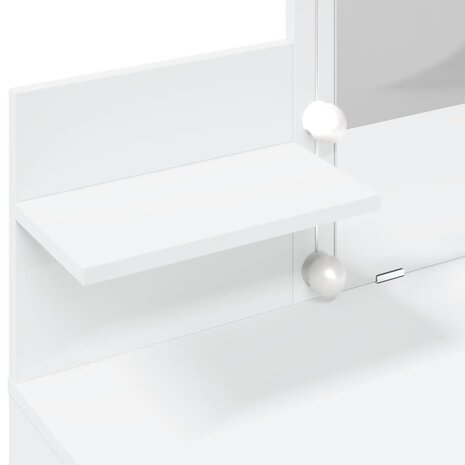 Kaptafel met LED-verlichting 100x40x130 cm wit