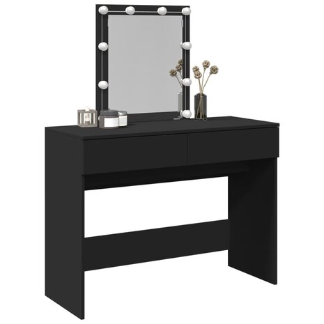 Kaptafel met LED-verlichting 100x40x130 cm zwart