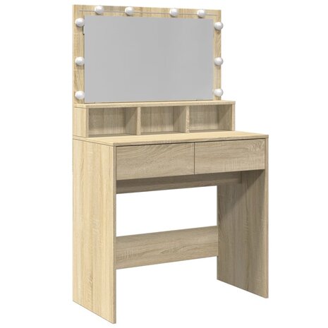 Kaptafel met LED 80x41x134,5 cm sonoma eikenkleurig