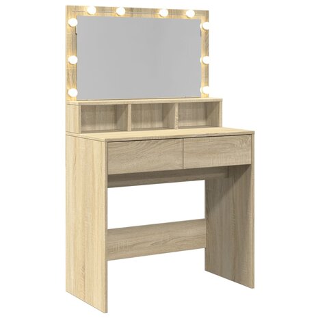 Kaptafel met LED 80x41x134,5 cm sonoma eikenkleurig