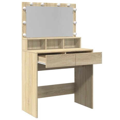 Kaptafel met LED 80x41x134,5 cm sonoma eikenkleurig