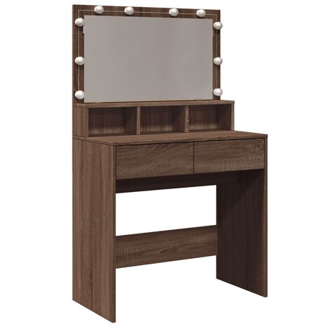 Kaptafel met LED 80x41x134,5 cm bruin eikenkleurig