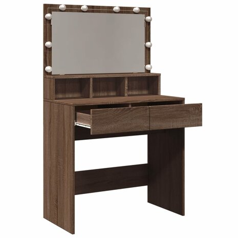 Kaptafel met LED 80x41x134,5 cm bruin eikenkleurig