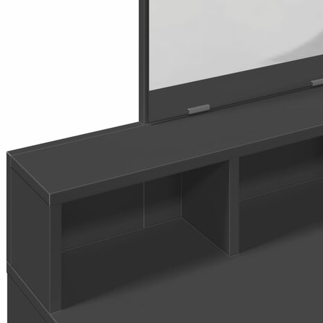 Kaptafel met spiegel 80x41x144,5 cm zwart