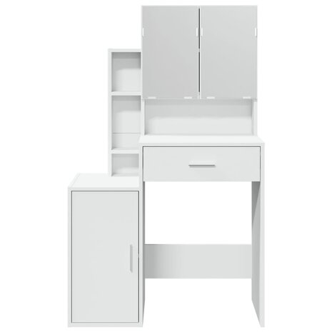 Kaptafel met kastje 80x35x132 cm wit