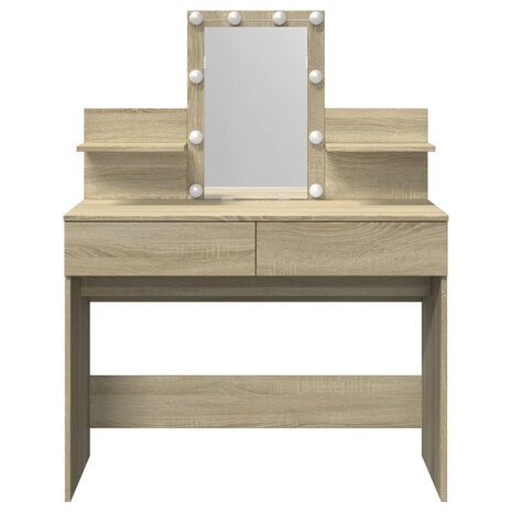 Kaptafel met LED-verlichting 100x40x130 cm sonoma eikenkleurig