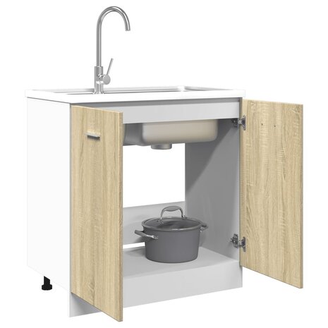 Onderkast 80x46x81,5 cm bewerkt hout sonoma eikenkleurig