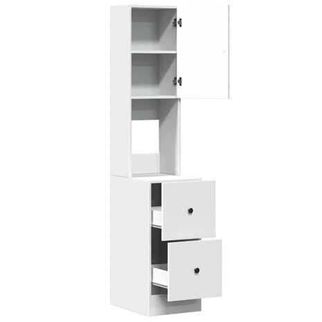 Keukenkast 35x50x180 cm bewerkt hout wit