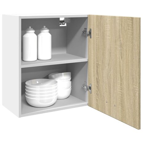 Wandkasten 2 st 50x31x60 cm bewerkt hout sonoma eikenkleurig