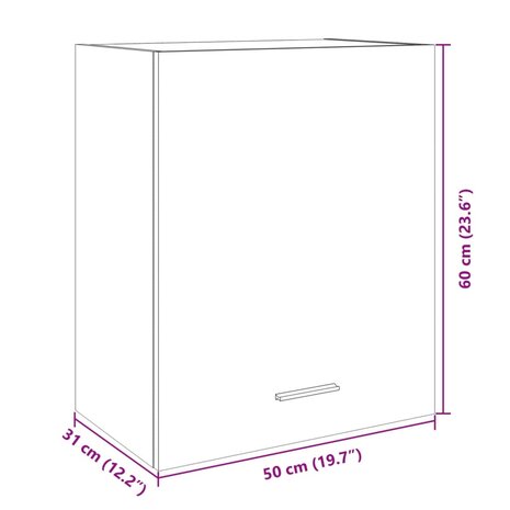 Wandkasten 2 st 50x31x60 cm bewerkt hout sonoma eikenkleurig