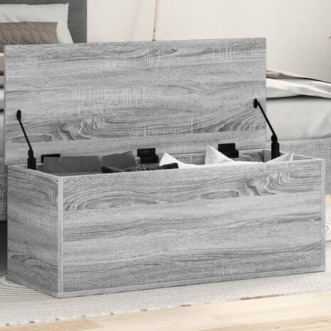 Opbergbox 90x35x35 cm bewerkt hout grijs sonoma eikenkleurig