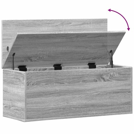 Opbergbox 90x35x35 cm bewerkt hout grijs sonoma eikenkleurig