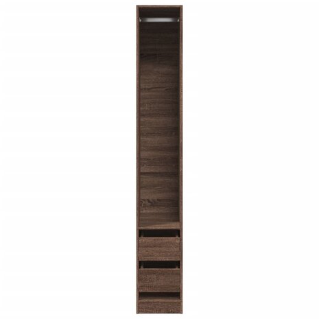 Kledingkast 30x50x200 cm bewerkt hout bruin eikenkleur